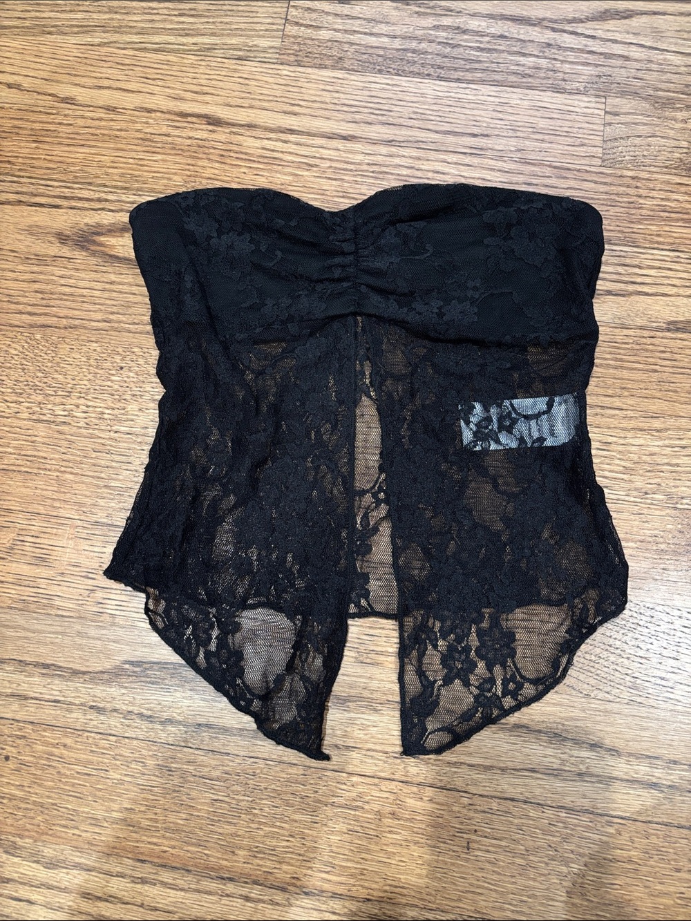 Edikted Strapless Black Lace Strapless Bustier
